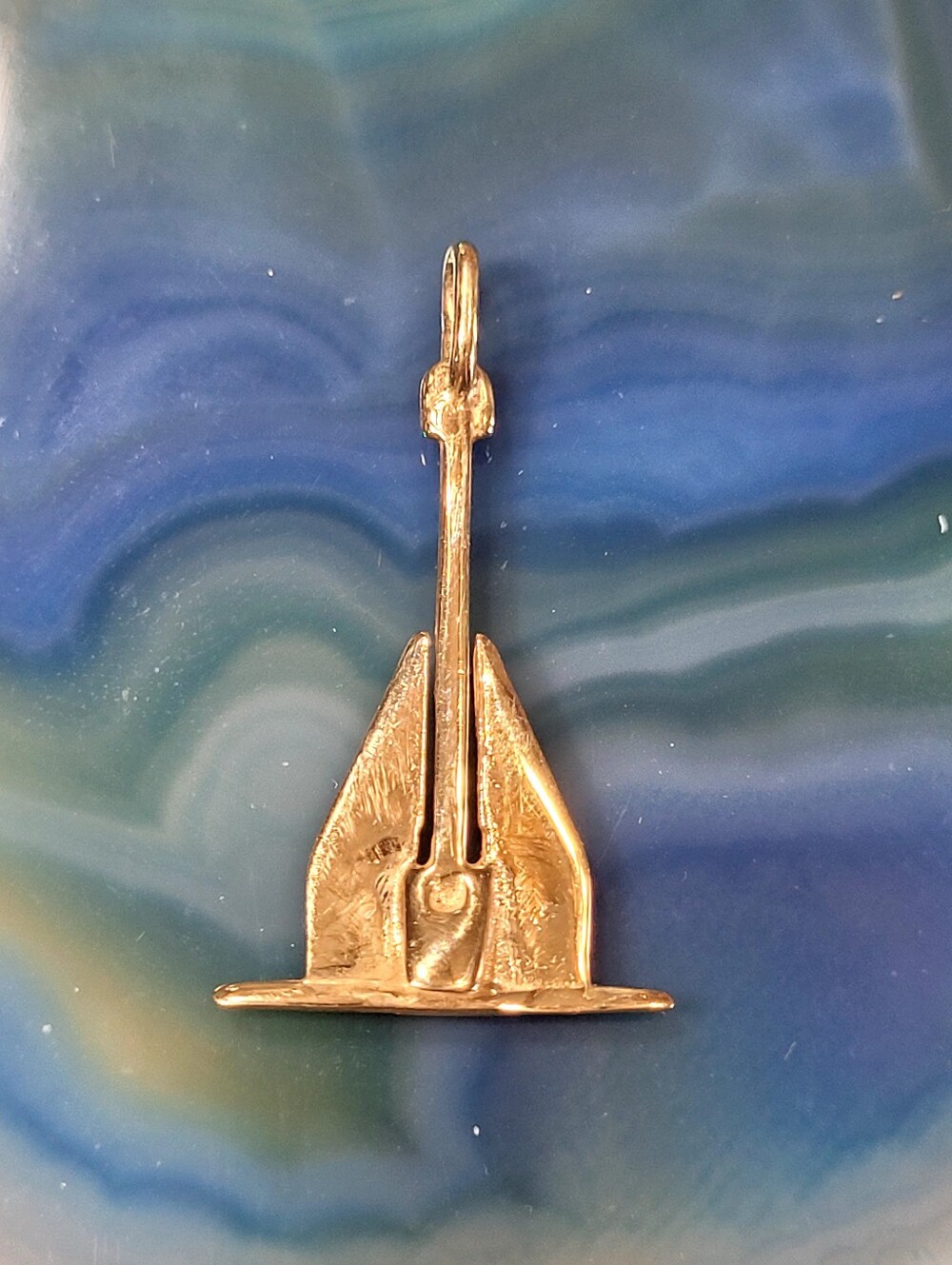 14k Gold Anchor Pendant Charm